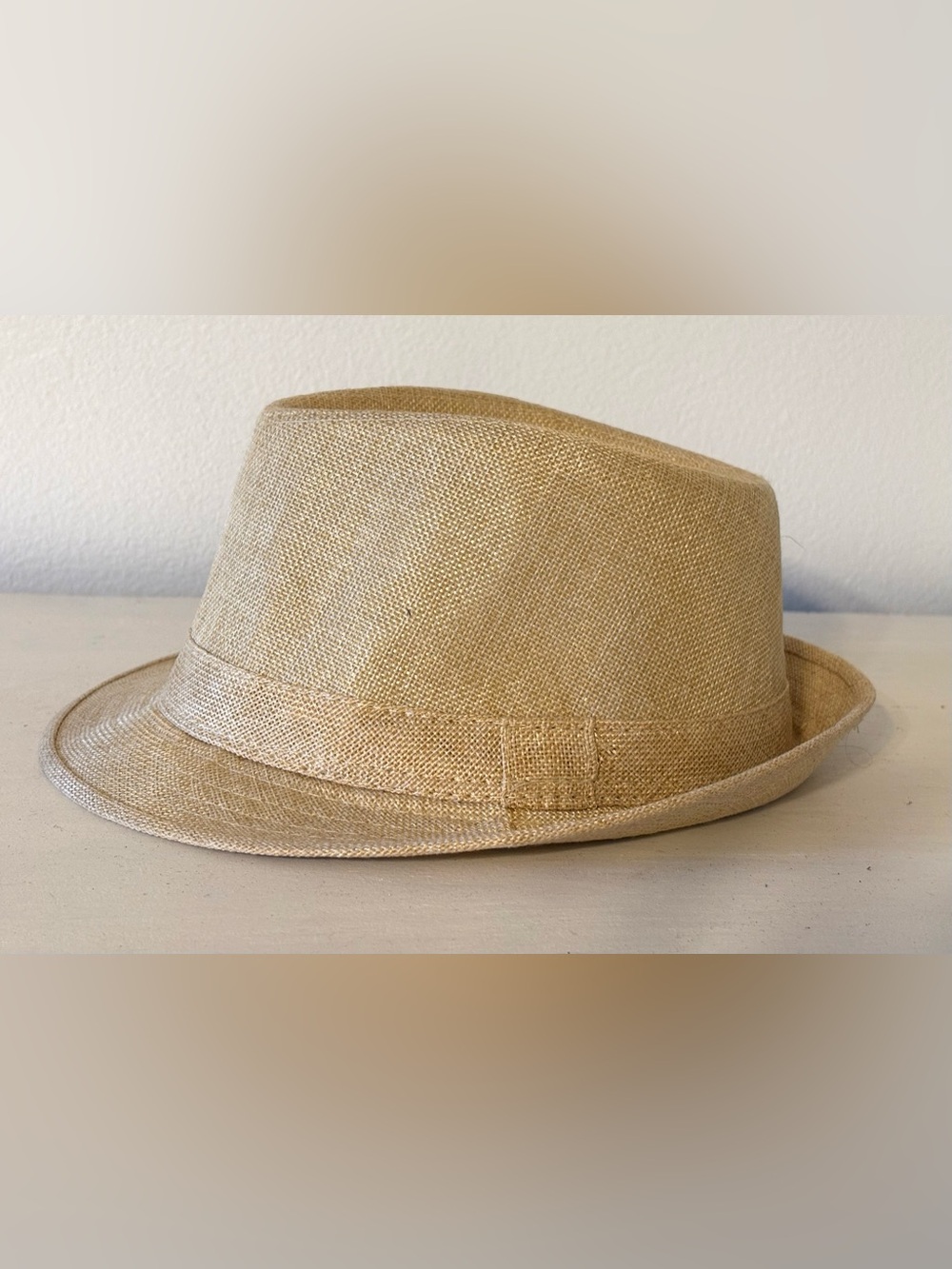 Light Straw Fedora Hat - Natural Beige